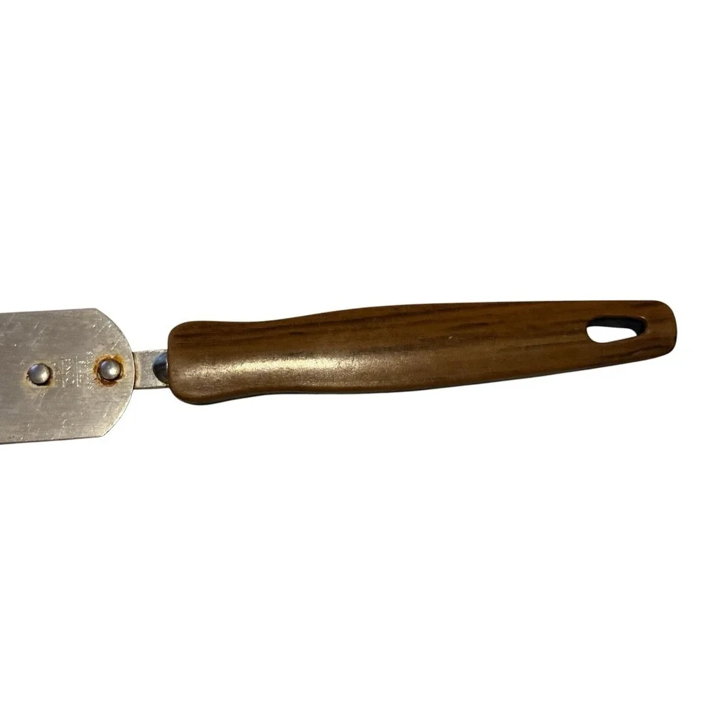 EKCO  Cake Icing Spatula Stainless Steel Wood Grain Handle USA